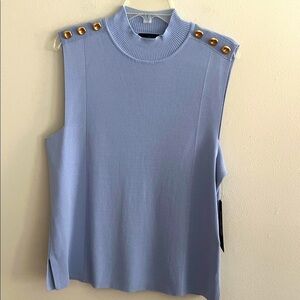 Donna Karan XL women’s Sky Blue sweater shell NWT